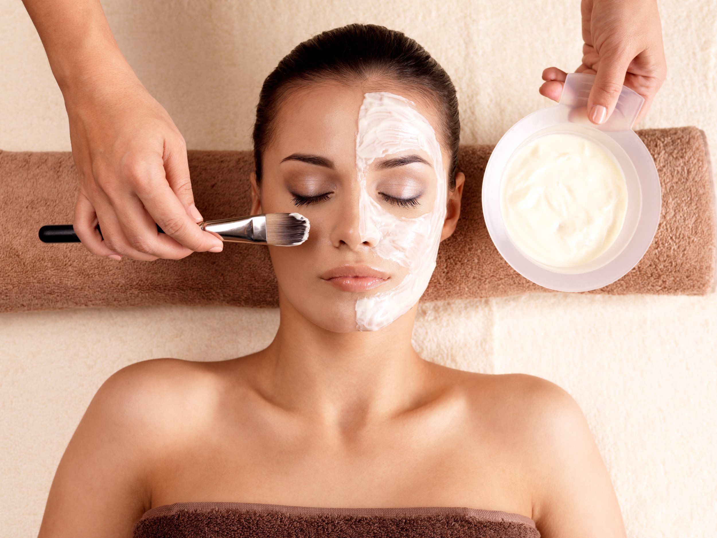 woman undergoing a chemical peel